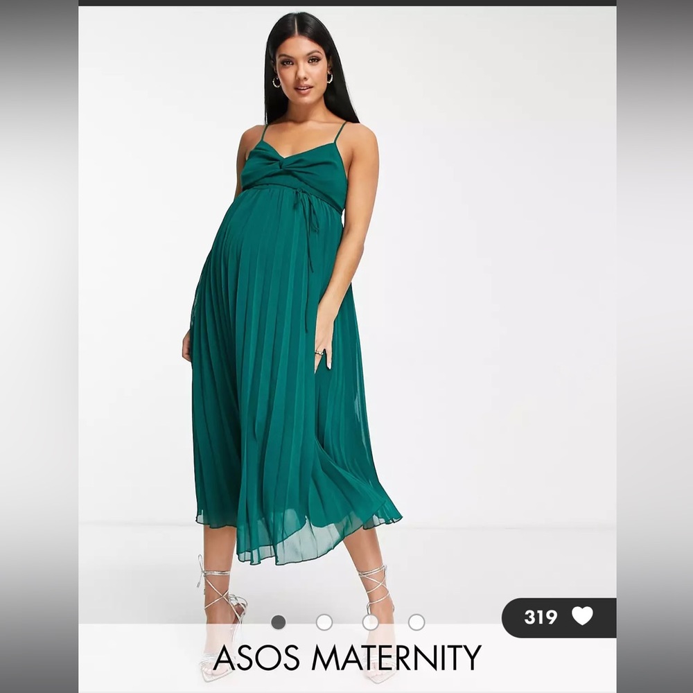Green Chiffon Maternity Dress